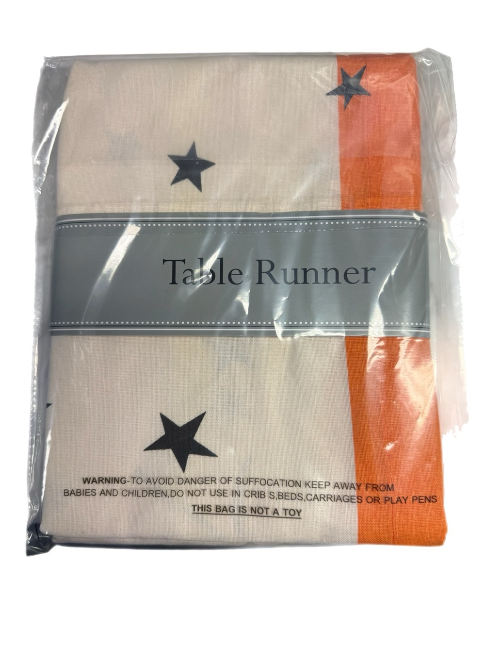 DII Halloween Tabletop Collection Bold Black Stars/Spooky Spider Orange Bor - Picture 2 of 7